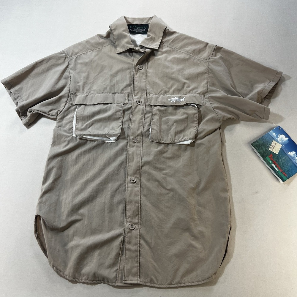 NWT Tarponwear Simms Men's S Vented Short Sleeve Button Up Fishing Shirt Tan